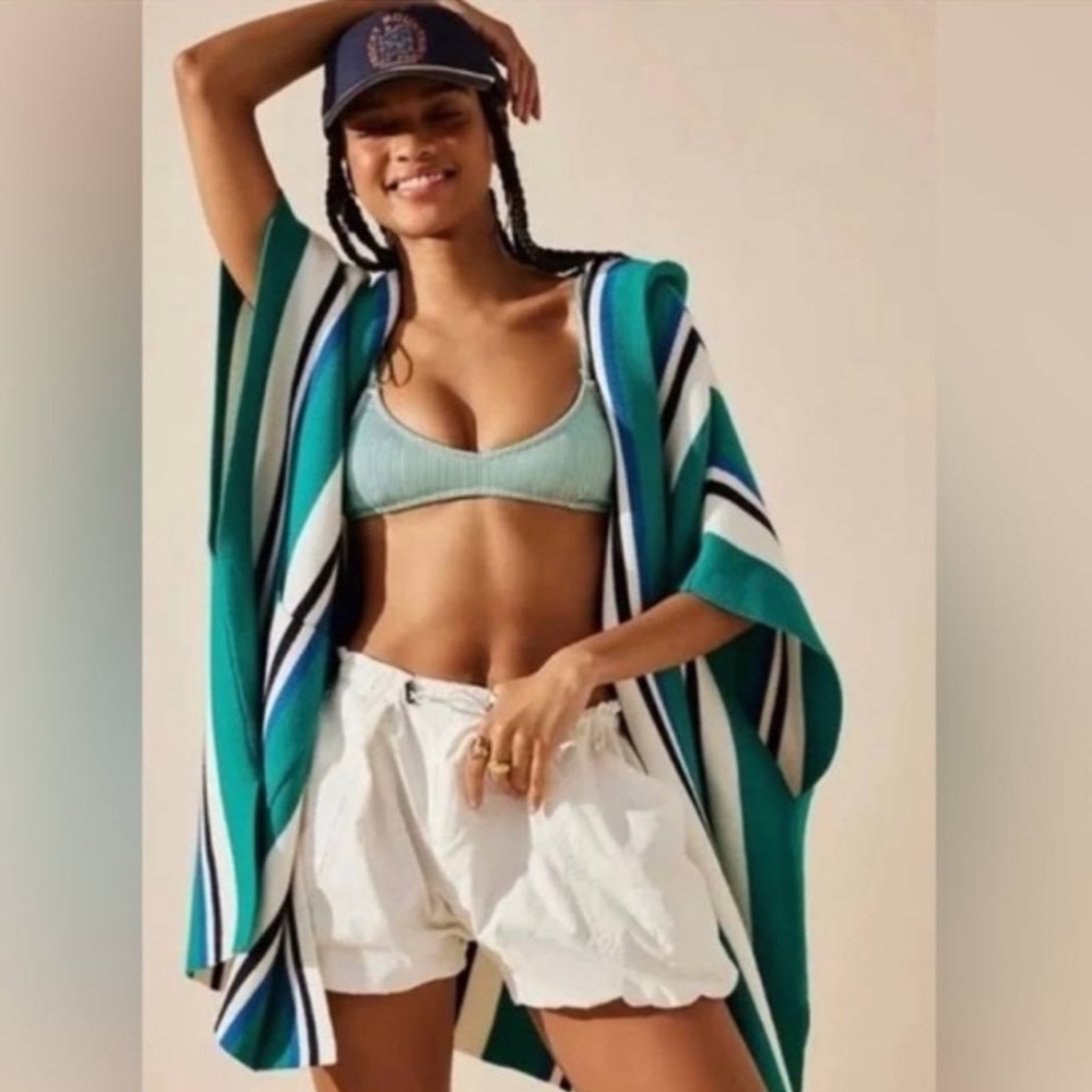 NWOT All I Need stripe hooded kimono poncho by Free People in One Size
